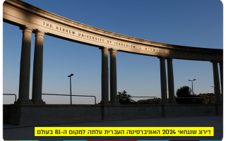 Shanghai University Rating 2024 - Hebrew University of Jerusalem rises to 81st