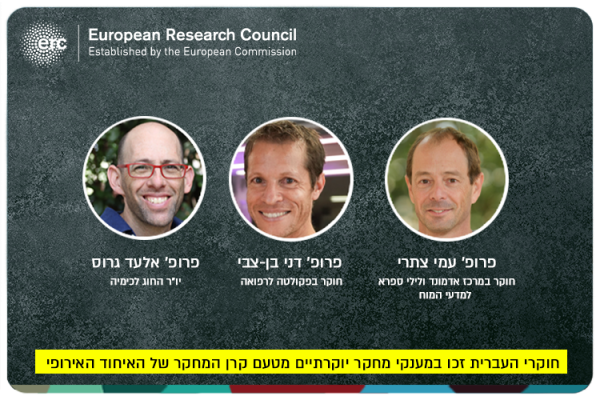 Congratulations to HUJI Researchers for winning the prestigious European Research Council